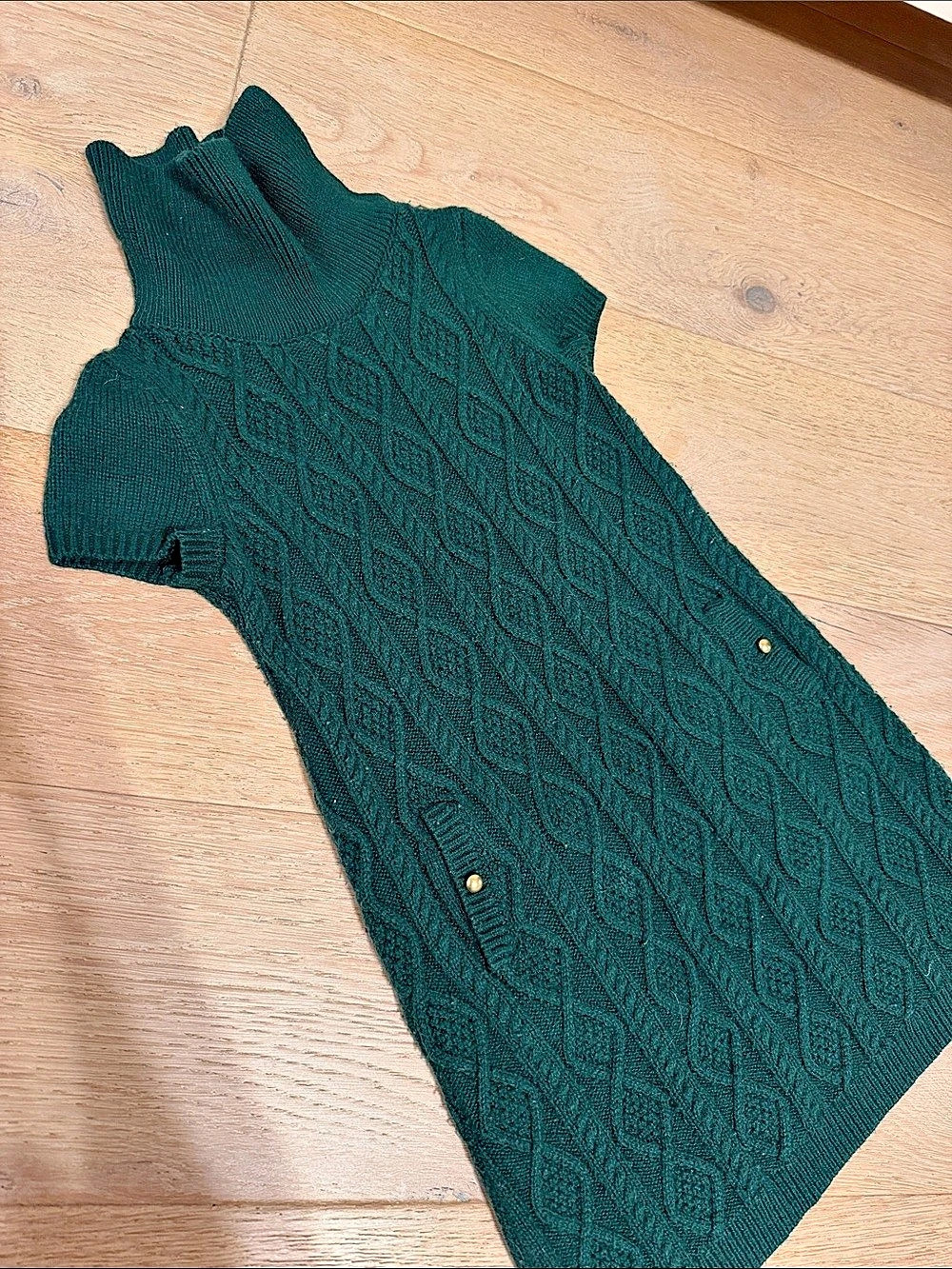 Janie and Jack Cable Knit Turtleneck Sweater in Green